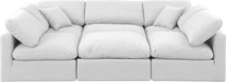 Meridian Furniture - Indulge 105" White Linen Textured Fabric Upholstered 6pc. Sectional - 141White-Sec6C - GreatFurnitureDeal