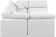 Meridian Furniture - Indulge 105" White Linen Textured Fabric Upholstered 6pc. Sectional - 141White-Sec6C - GreatFurnitureDeal