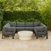 Meridian Furniture - Nizuc 120" Water Resistant Fabric Upholstered Outdoor Patio 8 Piece Modular Sectional - 376Grey-Sec8B - GreatFurnitureDeal