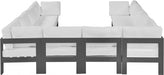 Meridian Furniture - Nizuc 120" Water Resistant Fabric Upholstered Outdoor Patio 10 Piece Modular Sectional - 376White-Sec10B - GreatFurnitureDeal