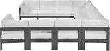 Meridian Furniture - Nizuc 120" Water Resistant Fabric Upholstered Outdoor Patio 10 Piece Modular Sectional - 376White-Sec10B - GreatFurnitureDeal