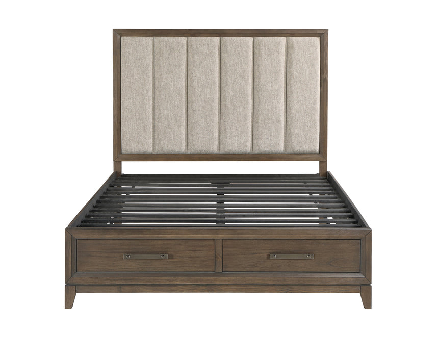 Homelegance - Cambridge Queen Bed in Wired Brush Dark Walnut - 1422N-1*