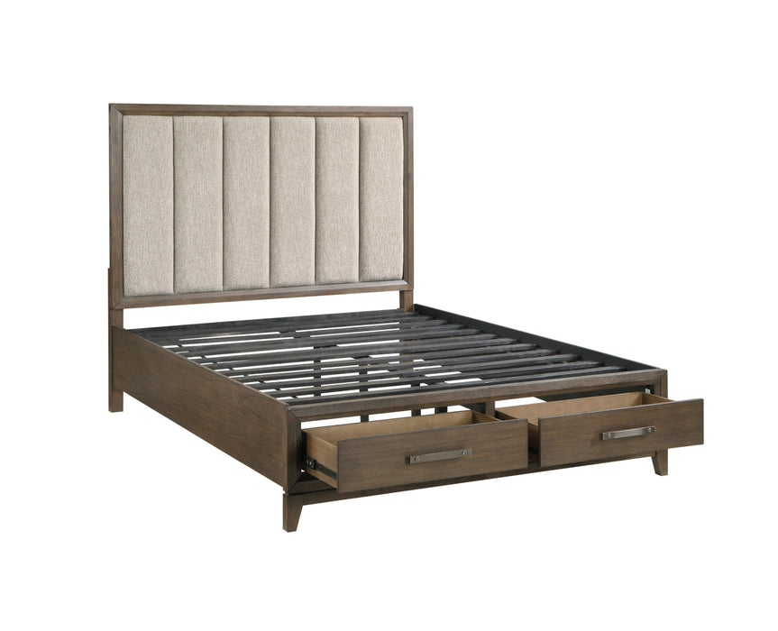 Homelegance - Cambridge 4 Piece Queen Bedroom Set in Wired Brush Dark Walnut - 1422KN-1*4