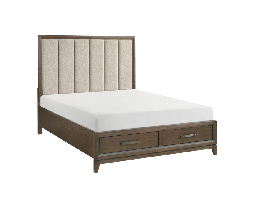 Homelegance - Cambridge 5 Piece Queen Bedroom Set in Wired Brush Dark Walnut - 1422N-1*9
