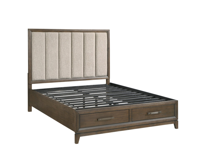 Homelegance - Cambridge 4 Piece King Bedroom Set in Wired Brush Dark Walnut - 1422KN-1EK*4