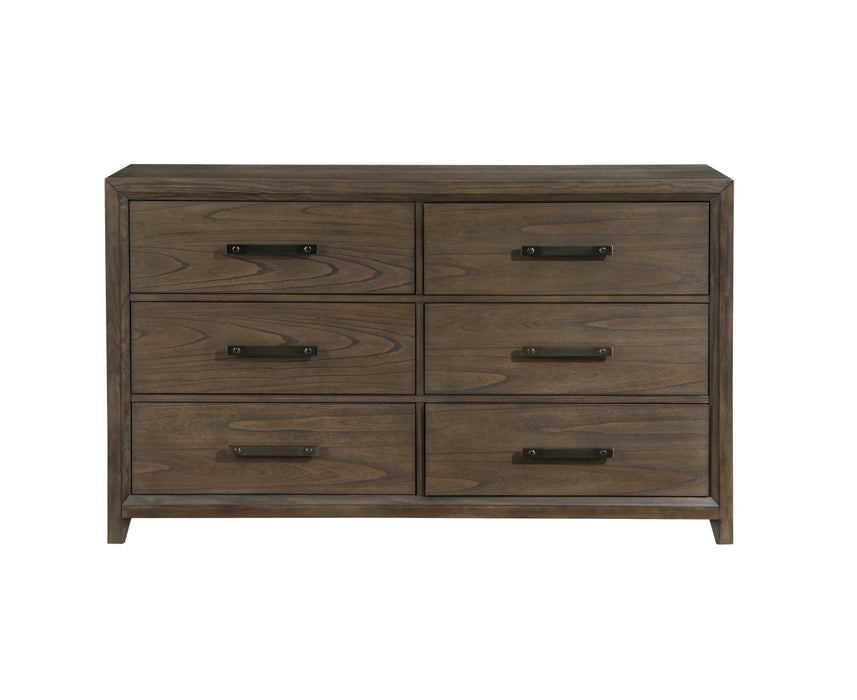 Homelegance - Cambridge 4 Piece King Bedroom Set in Wired Brush Dark Walnut - 1422KN-1EK*4