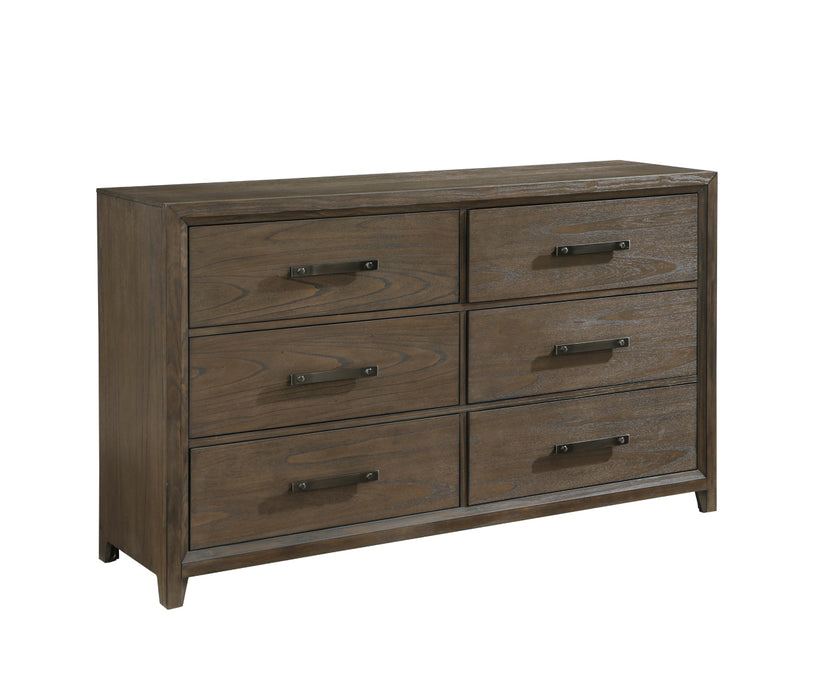 Homelegance - Cambridge 4 Piece Queen Bedroom Set in Wired Brush Dark Walnut - 1422KN-1*4
