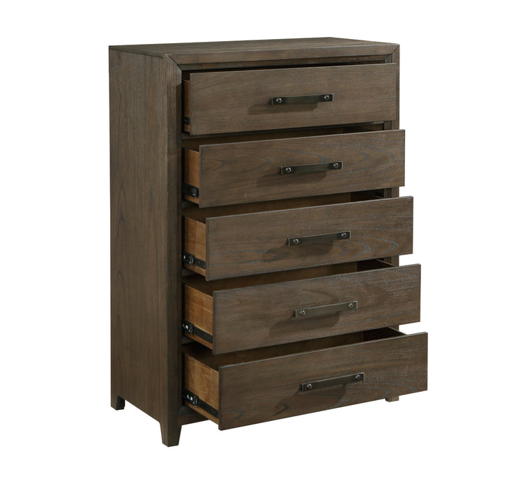 Homelegance - Cambridge 5 Piece California King Bedroom Set in Wired Brush Dark Walnut - 1422KN-1CK*9