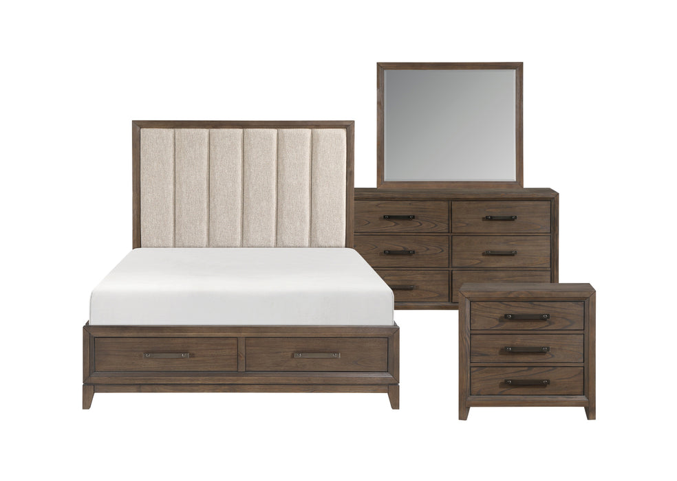 Homelegance - Cambridge 4 Piece King Bedroom Set in Wired Brush Dark Walnut - 1422KN-1EK*4