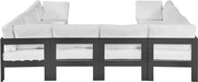 Meridian Furniture - Nizuc 120" Water Resistant Fabric Upholstered Outdoor Patio 8 Piece Modular Sectional - 376White-Sec8B - GreatFurnitureDeal