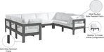 Meridian Furniture - Nizuc 120" Water Resistant Fabric Upholstered Outdoor Patio 8 Piece Modular Sectional - 376White-Sec8B - GreatFurnitureDeal