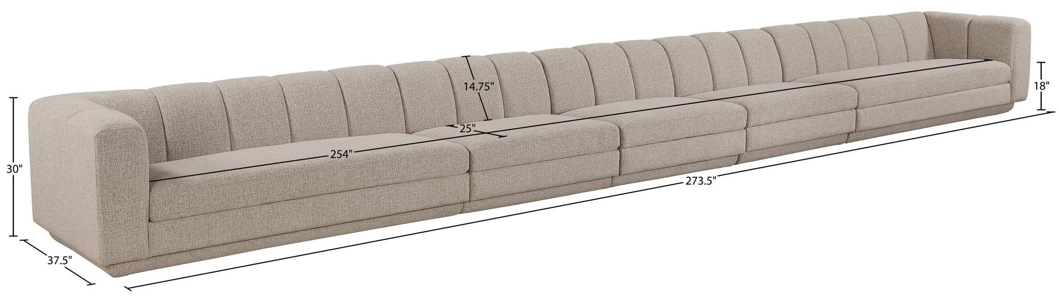 Meridian Furniture - Modari Beige Fabric Upholstered 5pc. Sofa - 143Beige-S5A - GreatFurnitureDeal