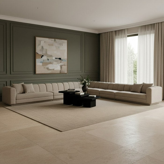 Meridian Furniture - Modari Beige Fabric Upholstered 7pc. Sectional - 143Beige-Sec7A - GreatFurnitureDeal