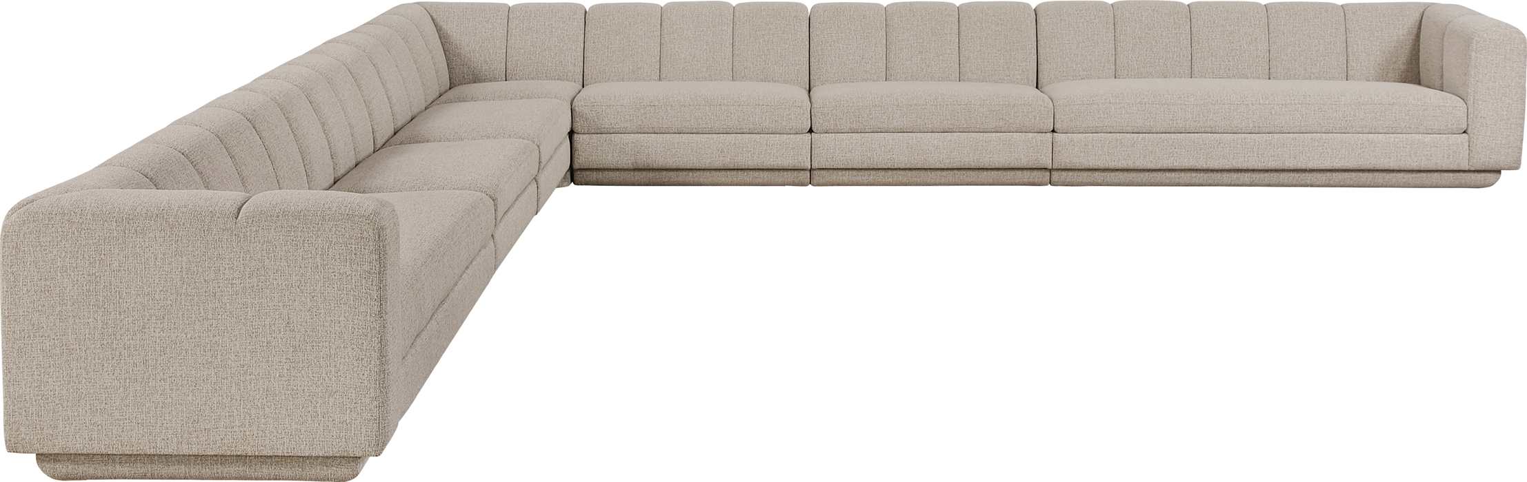 Meridian Furniture - Modari Beige Fabric Upholstered 7pc. Sectional - 143Beige-Sec7A - GreatFurnitureDeal