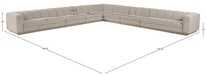 Meridian Furniture - Modari Beige Fabric Upholstered 7pc. Sectional - 143Beige-Sec7A - GreatFurnitureDeal