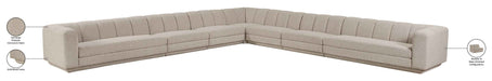 Meridian Furniture - Modari Beige Fabric Upholstered 7pc. Sectional - 143Beige-Sec7A - GreatFurnitureDeal