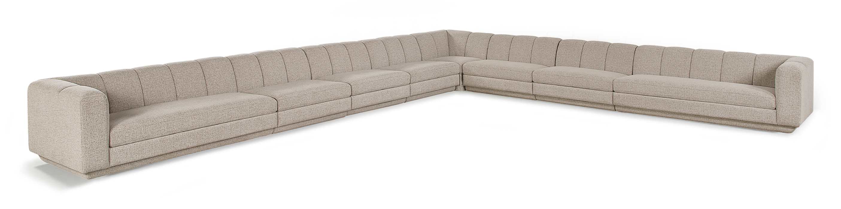 Meridian Furniture - Modari Beige Fabric Upholstered 8pc. Sectional - 143Beige-Sec8A - GreatFurnitureDeal