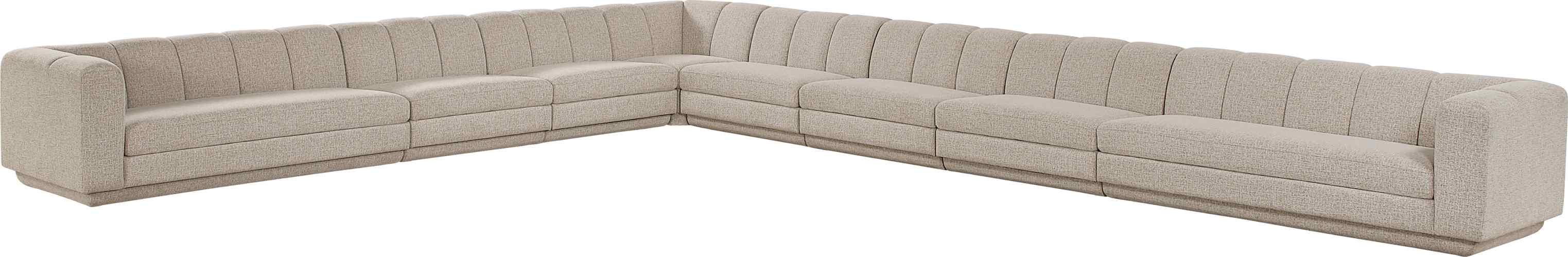 Meridian Furniture - Modari Beige Fabric Upholstered 8pc. Sectional - 143Beige-Sec8A - GreatFurnitureDeal