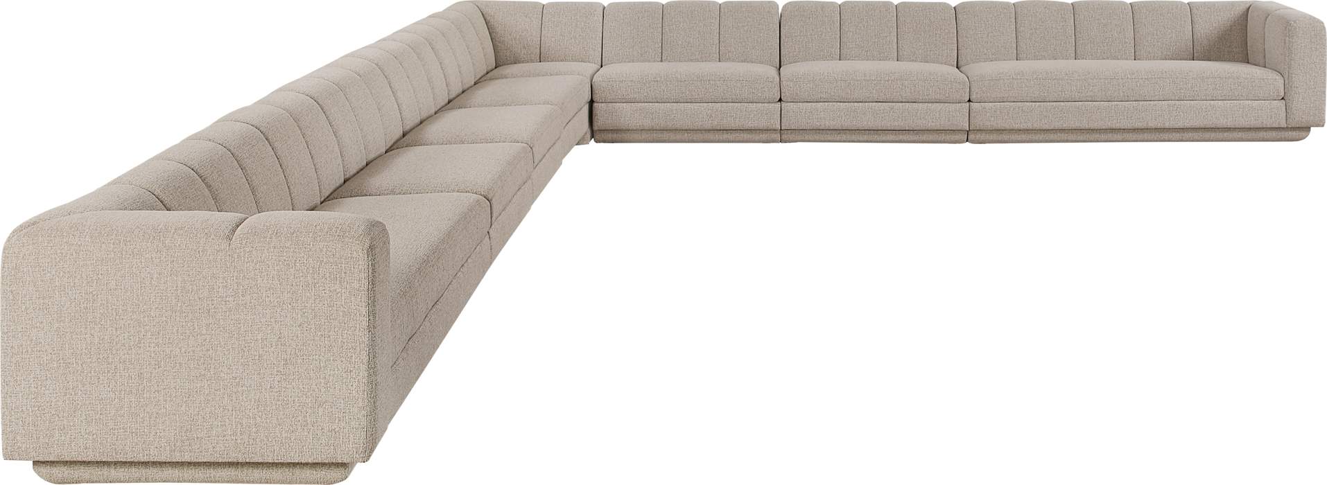 Meridian Furniture - Modari Beige Fabric Upholstered 8pc. Sectional - 143Beige-Sec8A - GreatFurnitureDeal