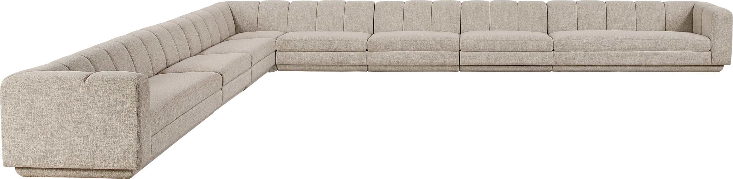 Meridian Furniture - Modari Beige Fabric Upholstered 8pc. Sectional - 143Beige-Sec8A - GreatFurnitureDeal