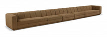 Meridian Furniture - Modari Brown Fabric Upholstered 5pc. Sofa - 143Brown-S5A - GreatFurnitureDeal