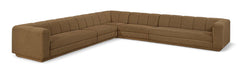 Meridian Furniture - Modari Brown Fabric Upholstered 5pc. Sectional - 143Brown-Sec5A - GreatFurnitureDeal