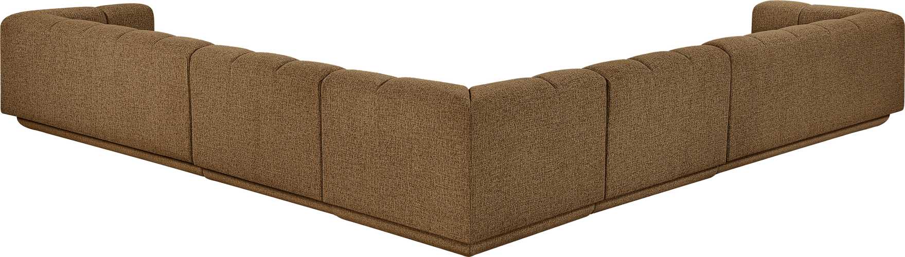 Meridian Furniture - Modari Brown Fabric Upholstered 5pc. Sectional - 143Brown-Sec5A - GreatFurnitureDeal