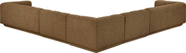 Meridian Furniture - Modari Brown Fabric Upholstered 5pc. Sectional - 143Brown-Sec5A - GreatFurnitureDeal