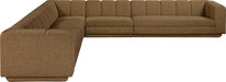 Meridian Furniture - Modari Brown Fabric Upholstered 5pc. Sectional - 143Brown-Sec5A - GreatFurnitureDeal