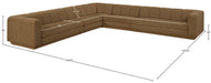 Meridian Furniture - Modari Brown Fabric Upholstered 5pc. Sectional - 143Brown-Sec5A - GreatFurnitureDeal