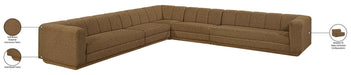 Meridian Furniture - Modari Brown Fabric Upholstered 5pc. Sectional - 143Brown-Sec5A - GreatFurnitureDeal