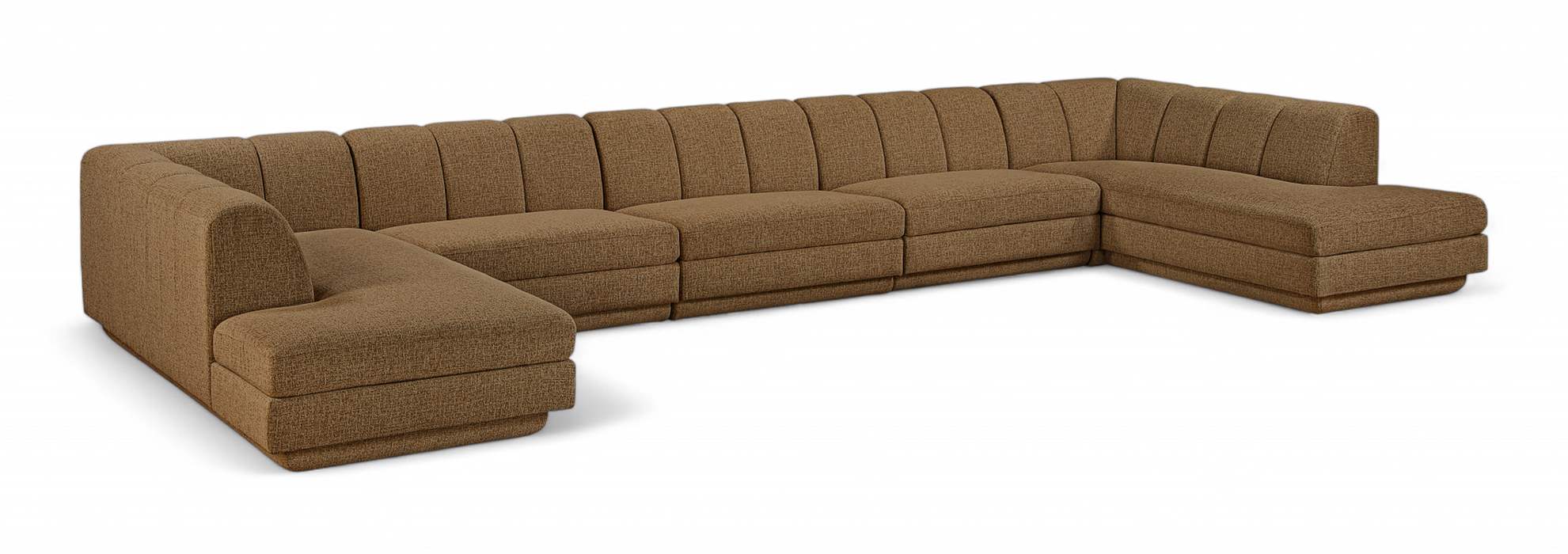 Meridian Furniture - Modari Brown Fabric Upholstered 5pc. Sectional - 143Brown-Sec5B - GreatFurnitureDeal