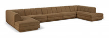 Meridian Furniture - Modari Brown Fabric Upholstered 5pc. Sectional - 143Brown-Sec5B - GreatFurnitureDeal