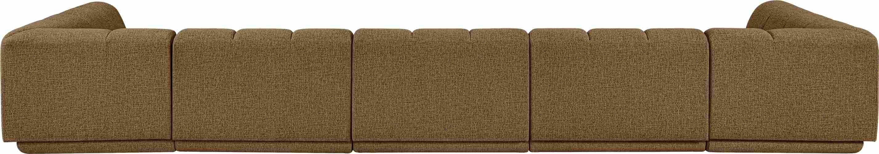 Meridian Furniture - Modari Brown Fabric Upholstered 5pc. Sectional - 143Brown-Sec5B - GreatFurnitureDeal