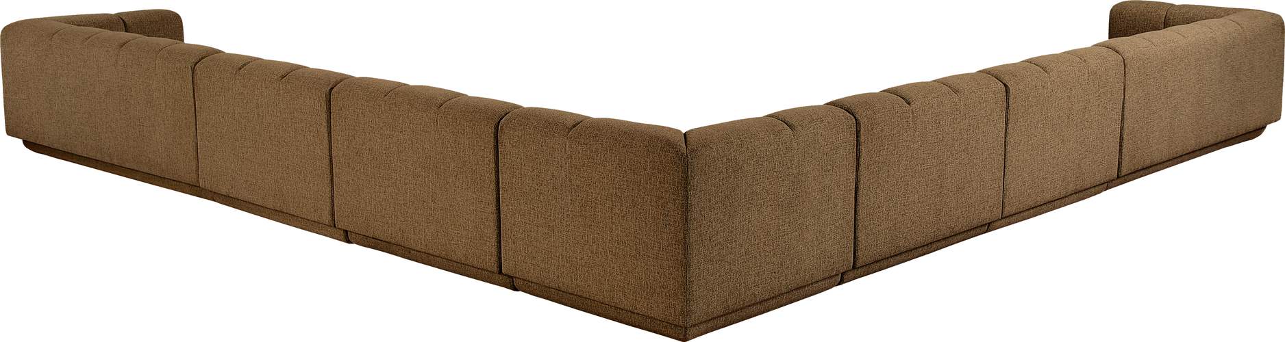 Meridian Furniture - Modari Brown Fabric Upholstered 7pc. Sectional - 143Brown-Sec7A - GreatFurnitureDeal