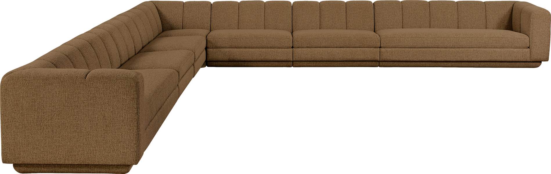 Meridian Furniture - Modari Brown Fabric Upholstered 7pc. Sectional - 143Brown-Sec7A - GreatFurnitureDeal