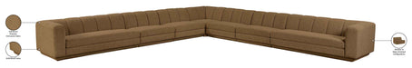 Meridian Furniture - Modari Brown Fabric Upholstered 7pc. Sectional - 143Brown-Sec7A - GreatFurnitureDeal