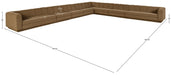 Meridian Furniture - Modari Brown Fabric Upholstered 8pc. Sectional - 143Brown-Sec8A - GreatFurnitureDeal