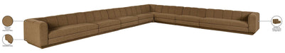 Meridian Furniture - Modari Brown Fabric Upholstered 8pc. Sectional - 143Brown-Sec8A - GreatFurnitureDeal