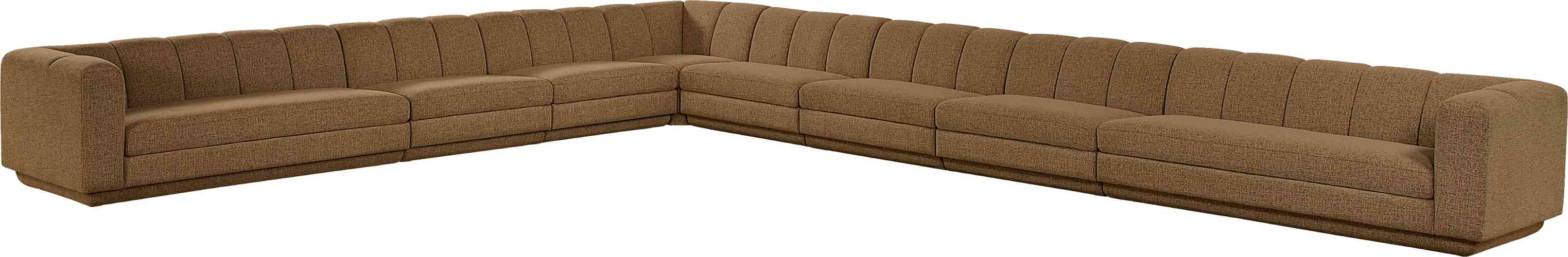 Meridian Furniture - Modari Brown Fabric Upholstered 8pc. Sectional - 143Brown-Sec8A - GreatFurnitureDeal