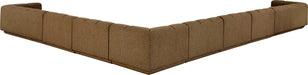 Meridian Furniture - Modari Brown Fabric Upholstered 8pc. Sectional - 143Brown-Sec8A - GreatFurnitureDeal