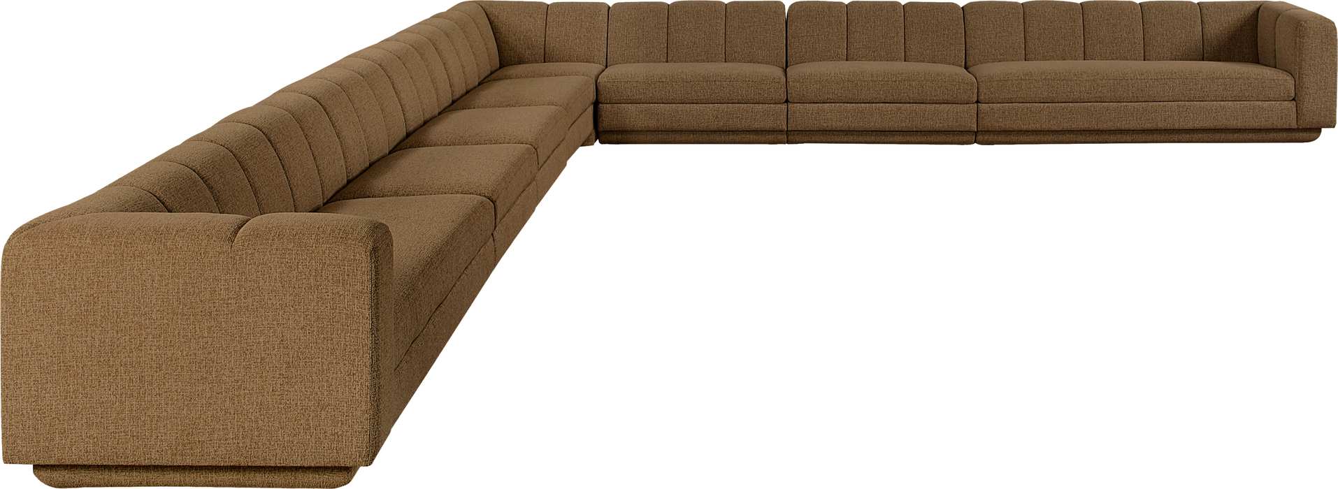 Meridian Furniture - Modari Brown Fabric Upholstered 8pc. Sectional - 143Brown-Sec8A - GreatFurnitureDeal