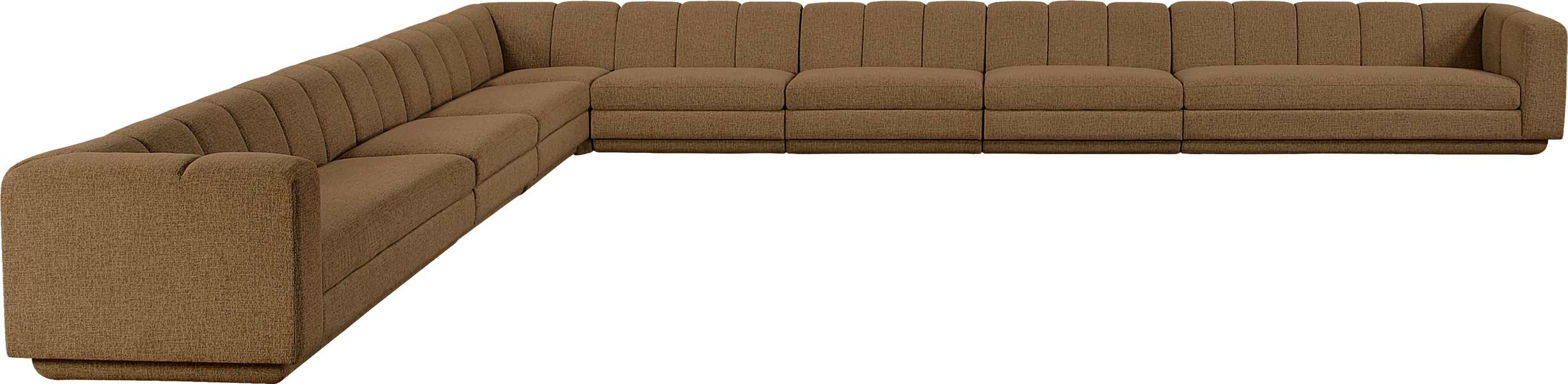 Meridian Furniture - Modari Brown Fabric Upholstered 8pc. Sectional - 143Brown-Sec8A - GreatFurnitureDeal
