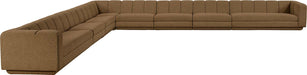 Meridian Furniture - Modari Brown Fabric Upholstered 8pc. Sectional - 143Brown-Sec8A - GreatFurnitureDeal