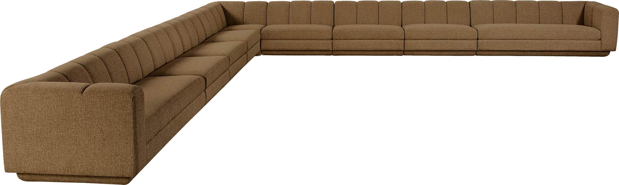 Meridian Furniture - Modari Brown Fabric Upholstered 9pc. Sectional - 143Brown-Sec9A - GreatFurnitureDeal