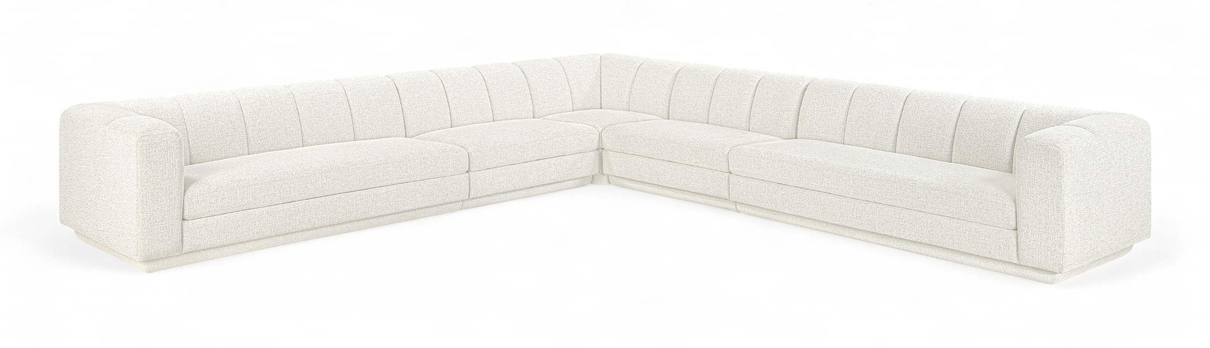 Meridian Furniture - Modari Cream Fabric Upholstered 5pc. Sectional - 143Cream-Sec5A - GreatFurnitureDeal