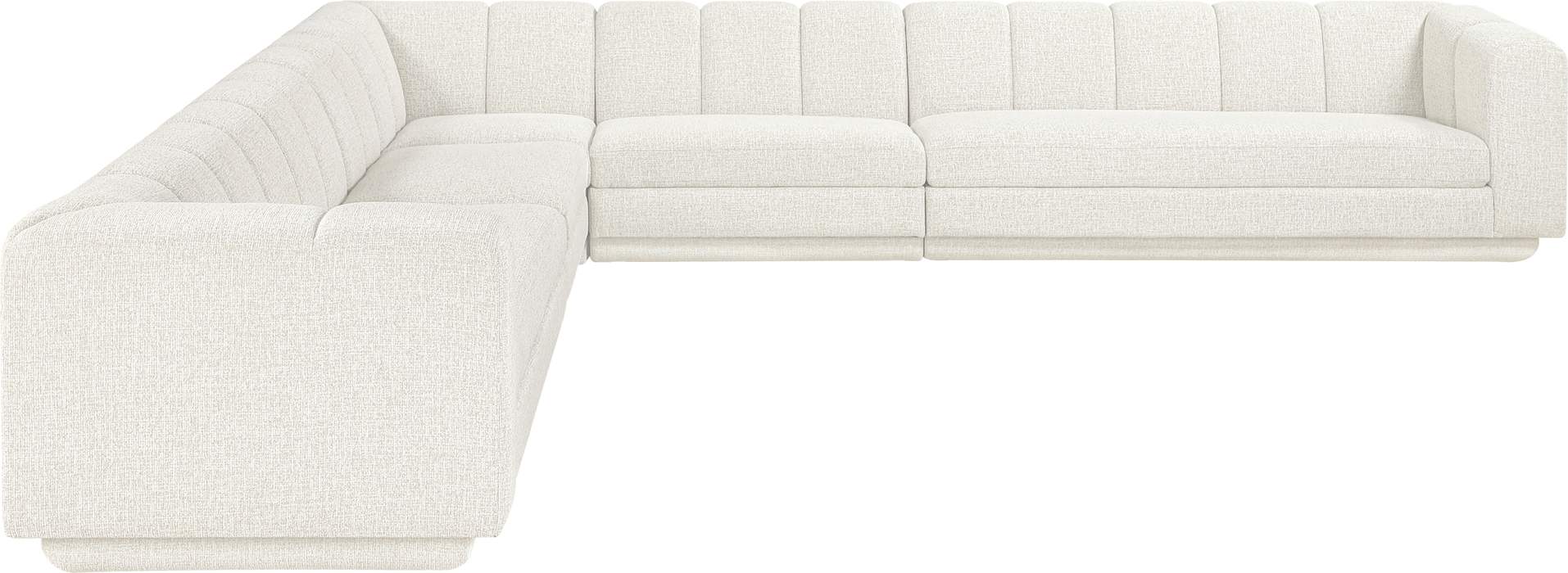 Meridian Furniture - Modari Cream Fabric Upholstered 5pc. Sectional - 143Cream-Sec5A - GreatFurnitureDeal