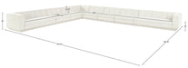 Meridian Furniture - Modari Cream Fabric Upholstered 8pc. Sectional - 143Cream-Sec8A - GreatFurnitureDeal