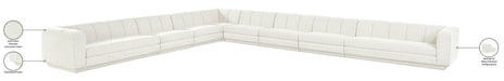 Meridian Furniture - Modari Cream Fabric Upholstered 8pc. Sectional - 143Cream-Sec8A - GreatFurnitureDeal