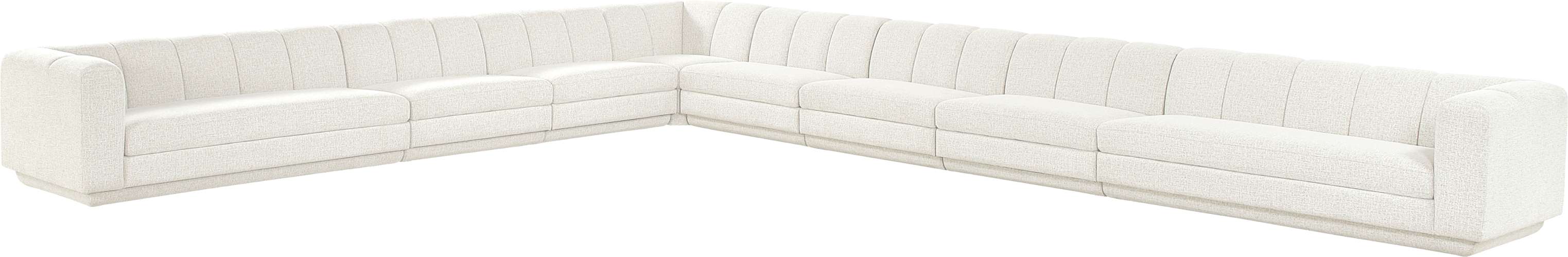 Meridian Furniture - Modari Cream Fabric Upholstered 8pc. Sectional - 143Cream-Sec8A - GreatFurnitureDeal